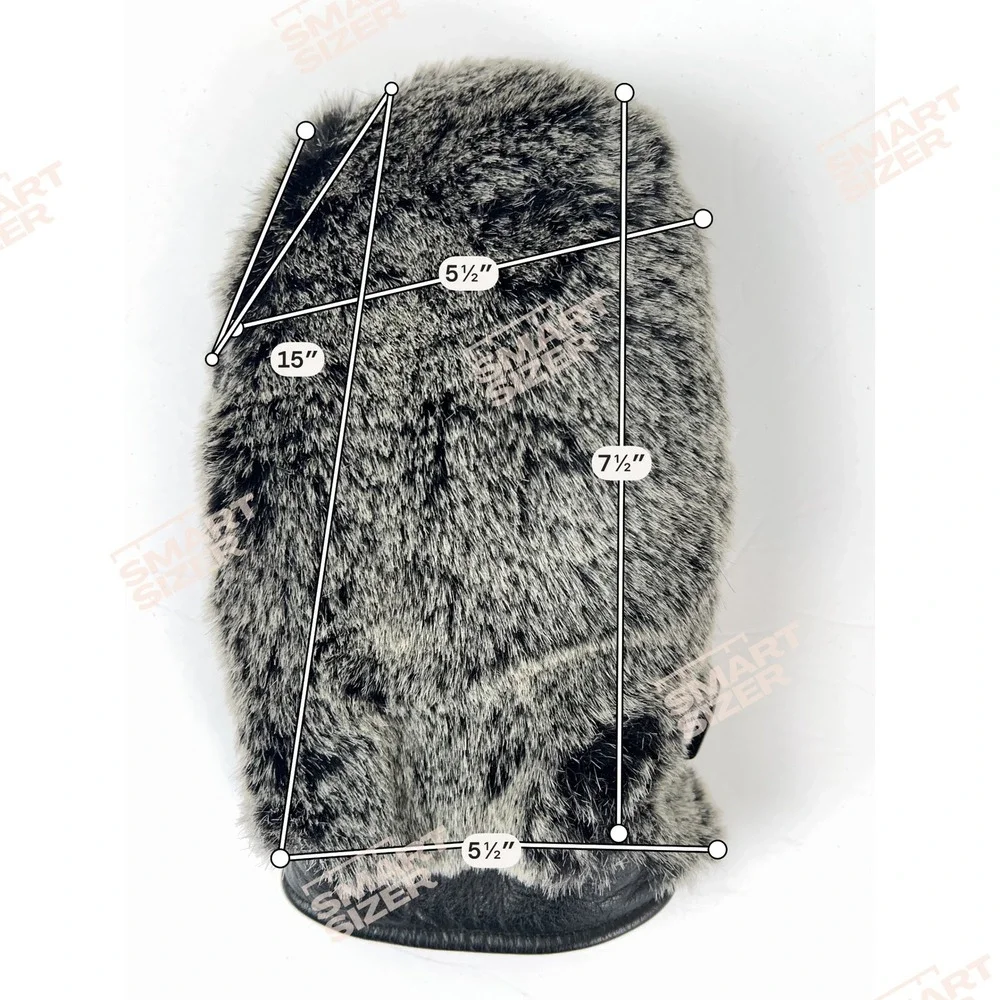 Kombi Womens Small Black Leather Grey Faux Fur Mittens Winter Gloves‎